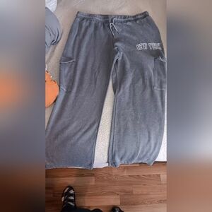 Women's Gray Joggers with New York Design